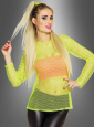 Netz Shirt in Neonfarben 80er Outfit 