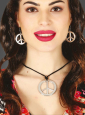 Hippie Kette und Ohrringe Peace 