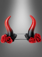 Teufelshörner rot mit Rosen 