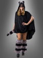 Black Plush Poncho 
