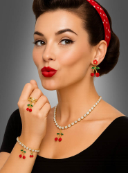 Product image 3 of the product “Cherry Dangle Ring golden ”