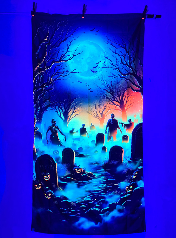 Zombie Friedhof Wandbild 100x185cm Deko waschbar 