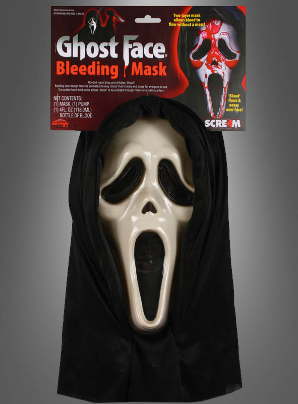 Scream Maske Halloween mit Blutpumpe 