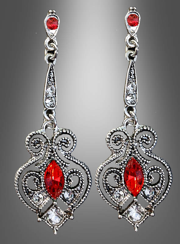 Earrings antique silver with gemstone 