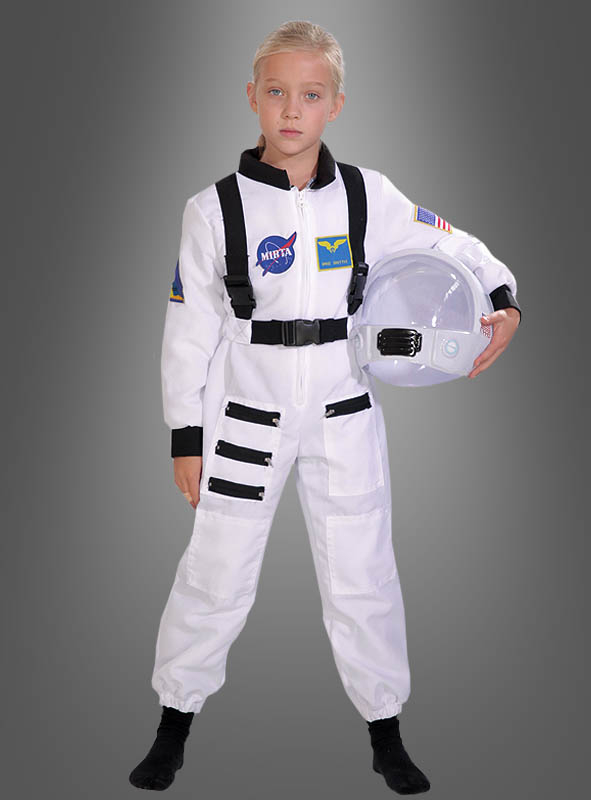 Weißes Astronaut Kostüm für Kinder Karneval Space Shuttle Commander Kinderkostüm