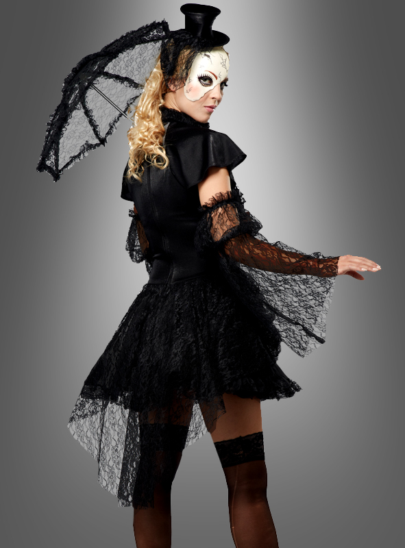 Barock Rokoko Kleid Kostüm Steampunk Herren Damen Gothic Halloween Hut schwarz