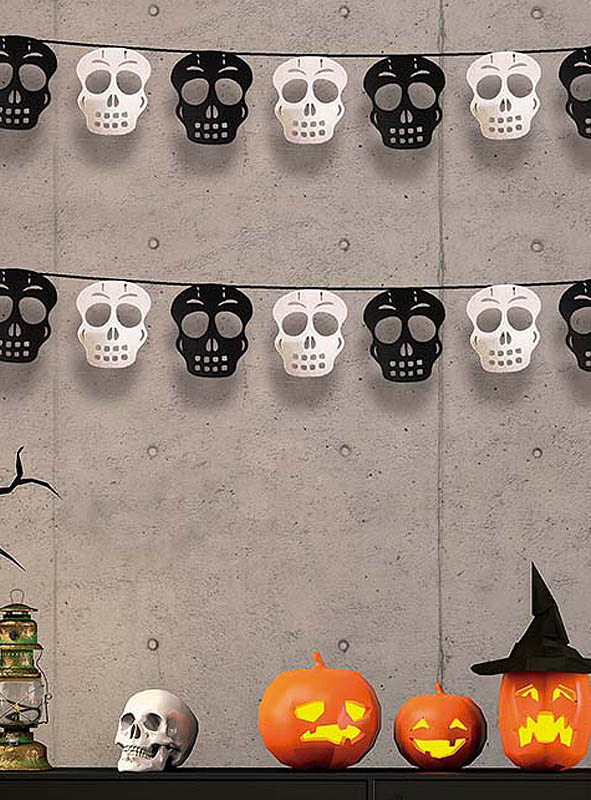 Halloween Girlanden Kürbis oder Totenkopf 