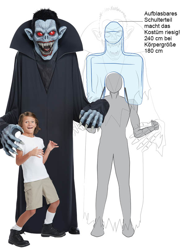 Gigantisches Vampir Kostüm oder Deko ca. 240 cm 