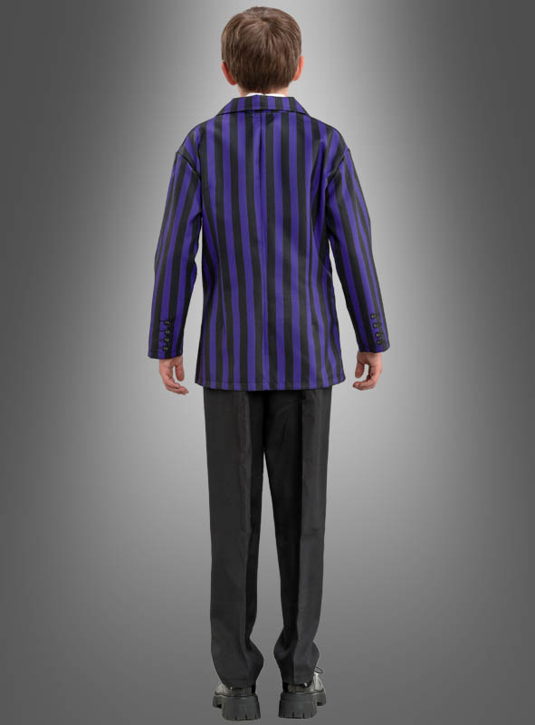 Wednesday Boy Costume Uniform black purple 