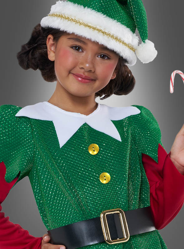Weihnachtselfe Kinderkostüm grün-rot » Kostümpalast