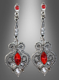 Earrings antique silver with gemstone 