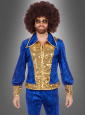 Glitzer Disco Anzug blau-gold 