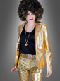 Glänzende Disco Jacke Damen gold oder silber 