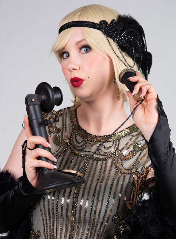 Retro Telefon 20er Jahre Deko Candlestick 