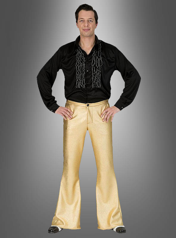 Disco Flared Pants 70s Style gold or silver Kost mpalast