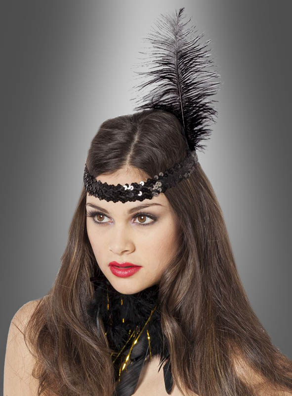 IPOTCH Strass Feder Stirnband Haarband Pfauenfeder 1920s 20er Gatsby Kopfband Kopfschmuck Damen Kostüm Accessoires 
