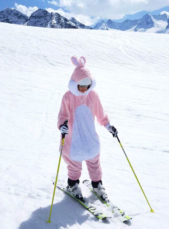 Rosa Plüsch Hase für Damen oder Herren 
