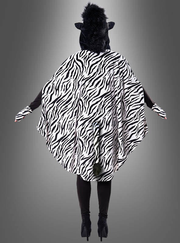 Plush Zebra Poncho XS-5XL 