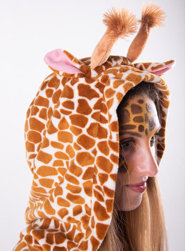 Plüsch Giraffe Poncho mit Haarreif S-XXXL 