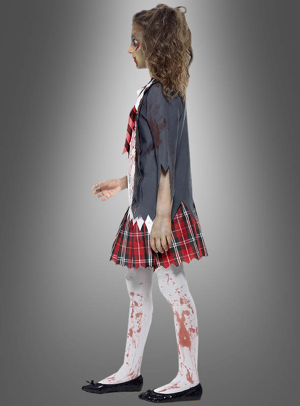 Schulmädchen Kostüm Zombiekostüm Kinder Kostüm Untote Zombie Halloween Horror 