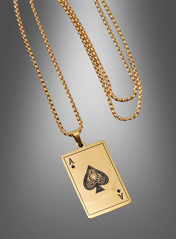 Product image 1 of the product “Vegas Ace of Spades Necklace golden ”
