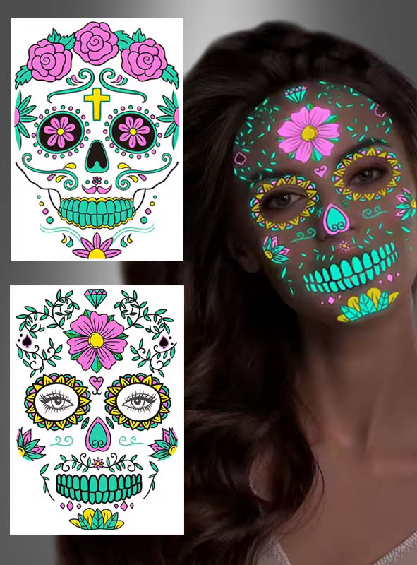 Product image 1 of the product “UV Day of the Dead Tattoo ”
