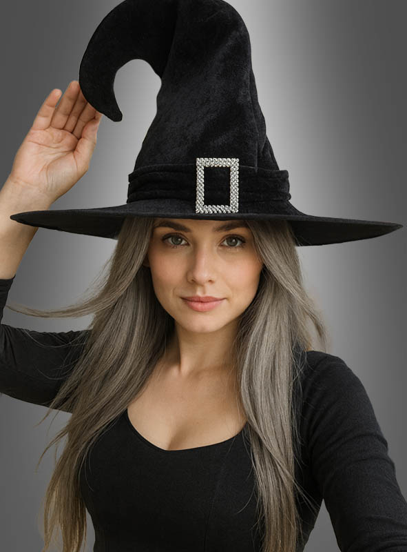 Product image 1 of the product “Black witch hat with silver buckle ”