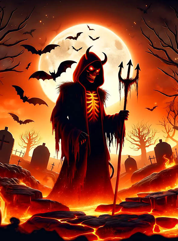 Artikelbild 1 des Artikels “XXL Teufel in Hölle Banner 250x350cm Deko waschbar “