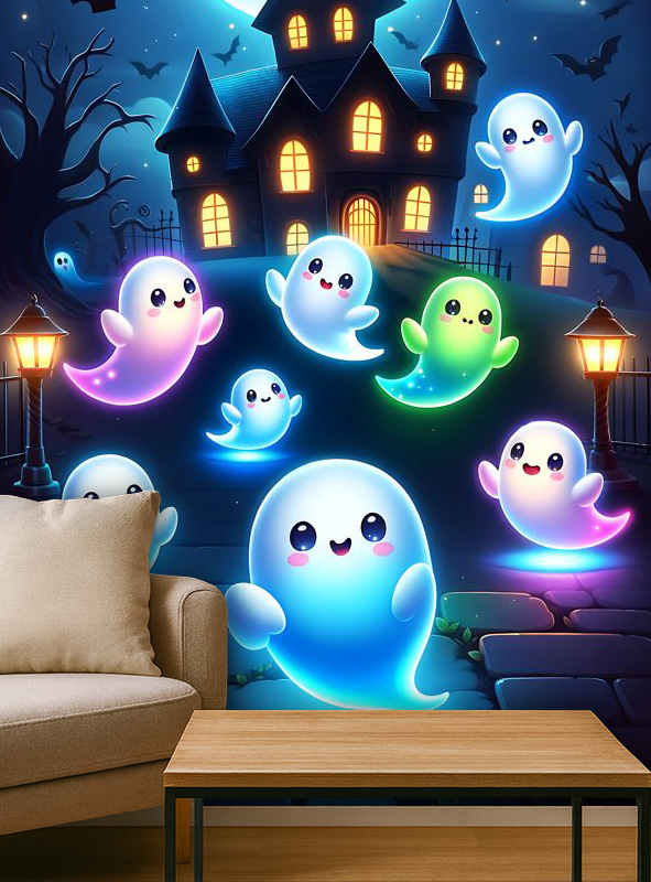 Product image 1 of the product “Child friendly Ghosts 120x185cm Halloween Deco ”
