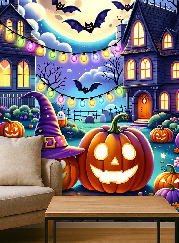 Product image 1 of the product “Child friendly Halloween Town Wall Deco 120x185cm ”