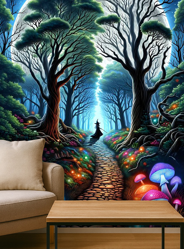 Artikelbild 1 des Artikels “Magischer Zauberwald UV Fotowand 120x185cm waschbar “