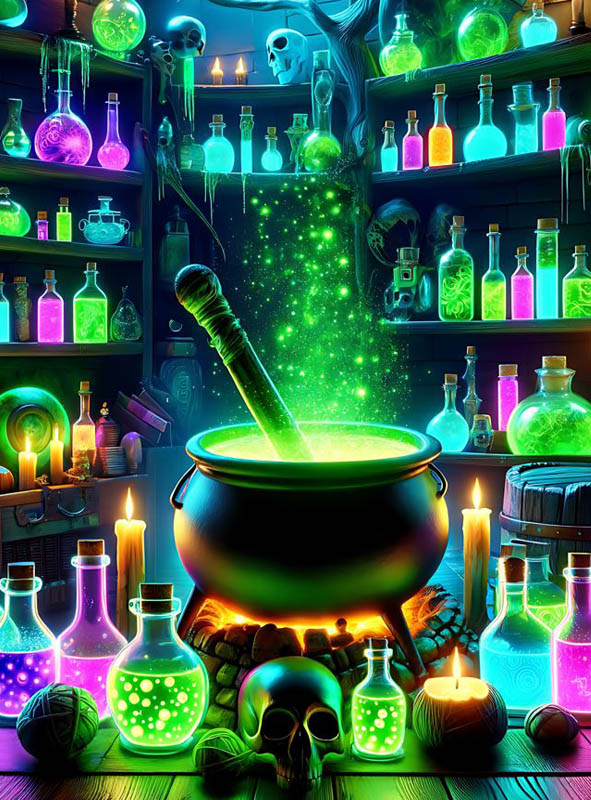 Product image 1 of the product “Witch's Kitchen UV Background 180x200cm ”