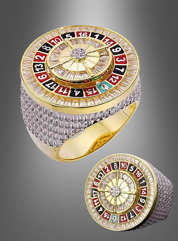 Artikelbild 1 des Artikels “Edler Casino Ring 14K gold Roulette Rad “