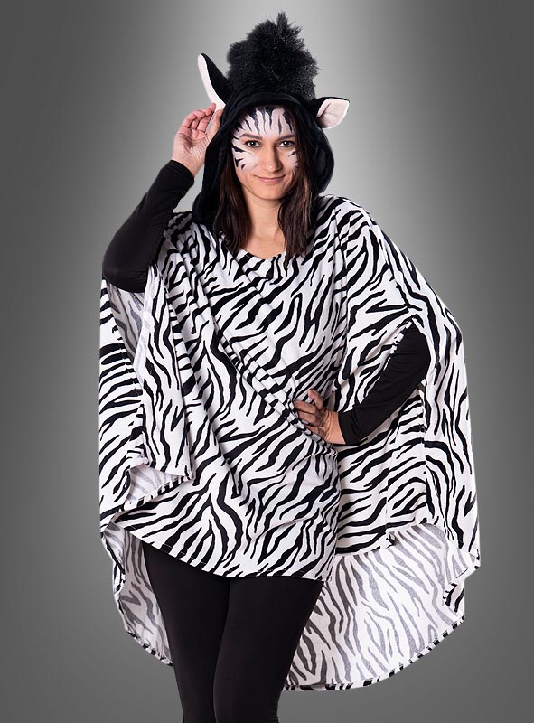 Product image 1 of the product “Plush Zebra Poncho XS-5XL ”
