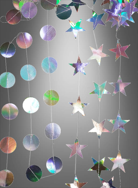 Product image 1 of the product “Hologram garlands stars or circles ”