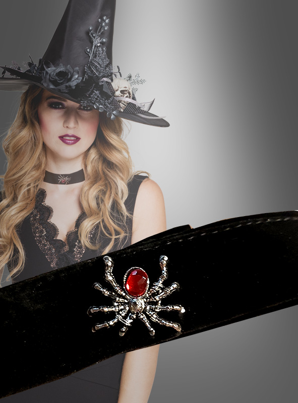 Product image 1 of the product “Velvet Choker with silber Spider ”