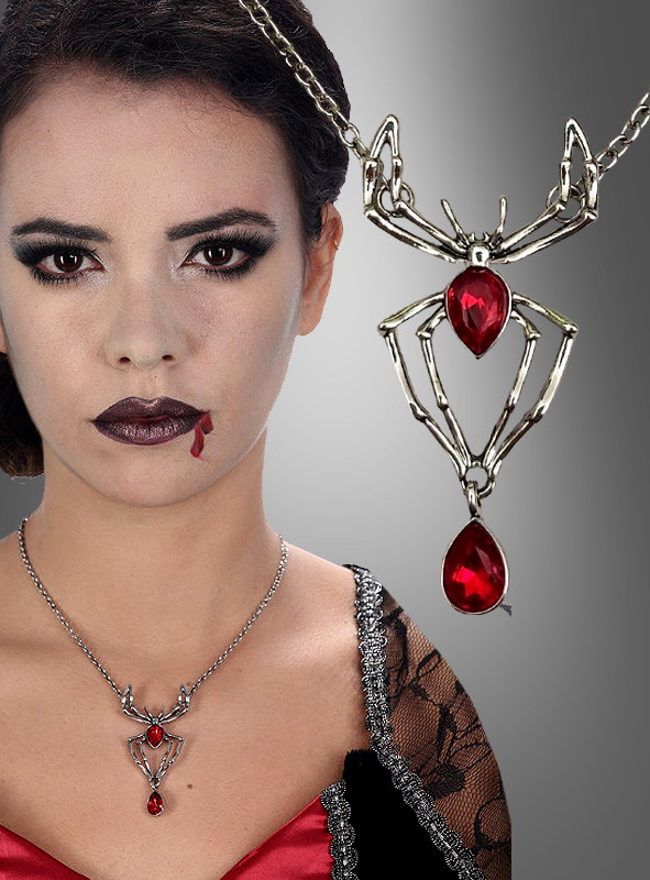 Product image 1 of the product “Spider Necklace with red Gemstone ”