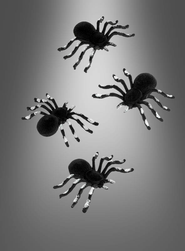 Artikelbild 1 des Artikels “4 x Spinnen schwarz-silber 10x7,5cm “