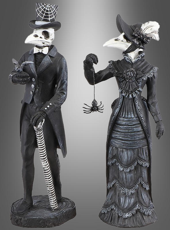 Product image 1 of the product “Pair of Skeleton Raven Figures 21cm ”