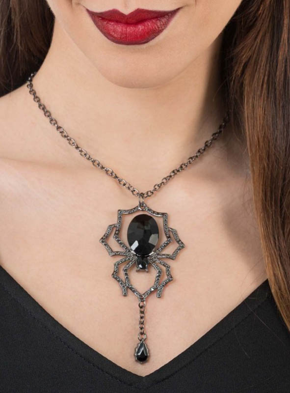 Product image 1 of the product “Spider Necklace with black Gem ”