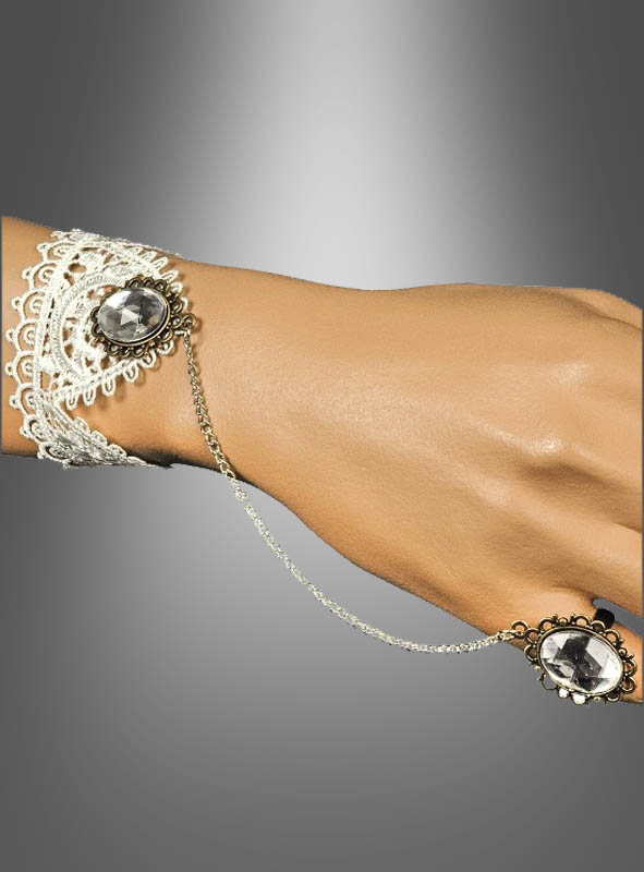 Product image 1 of the product “Steampunk hand jewelry with lace ”