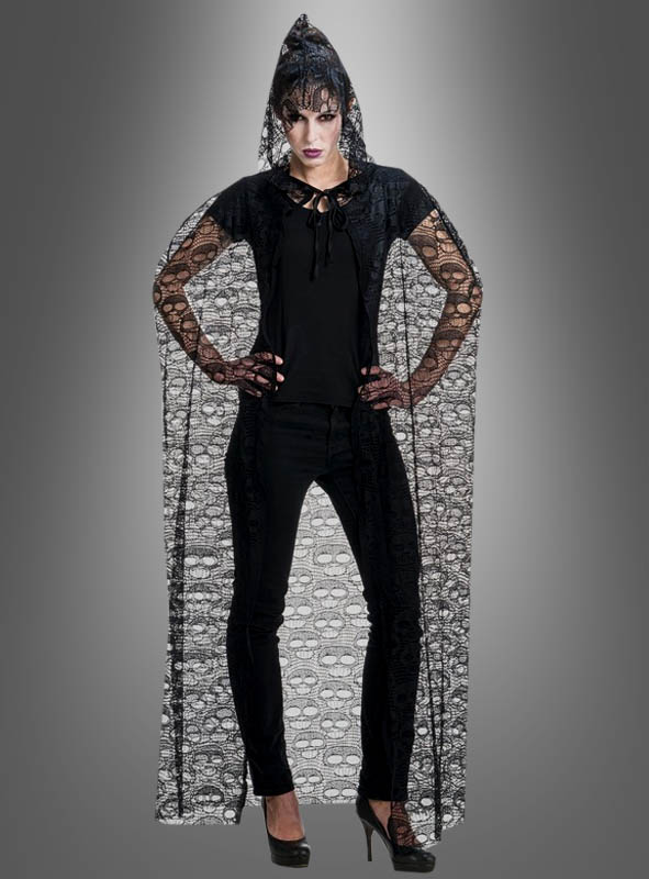 Artikelbild 1 des Artikels “Umhang aus Spitze 140cm mit Totenköpfen “