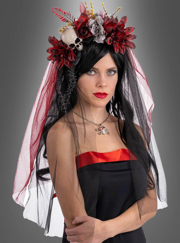 Product image 1 of the product “Skull headdress with veil ”