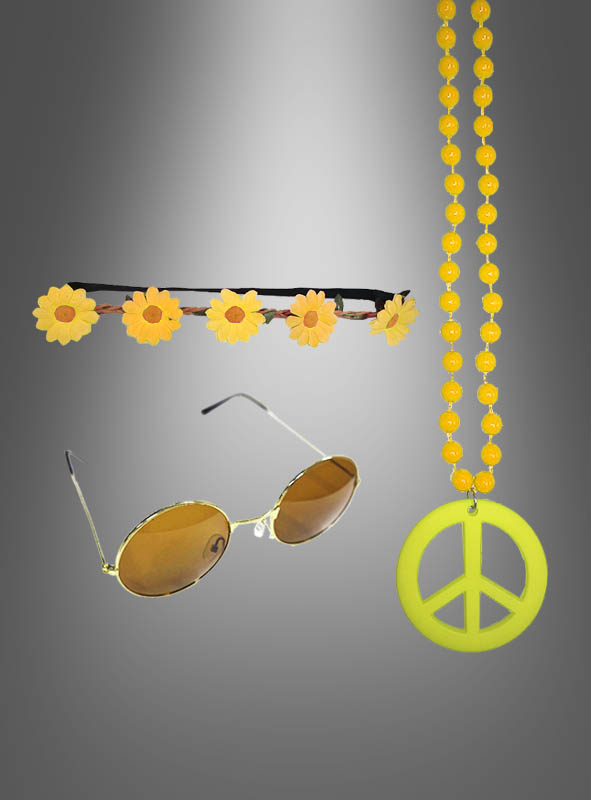 Artikelbild 1 des Artikels “Sonnenblumen Hippie Set mit Brille gelb “