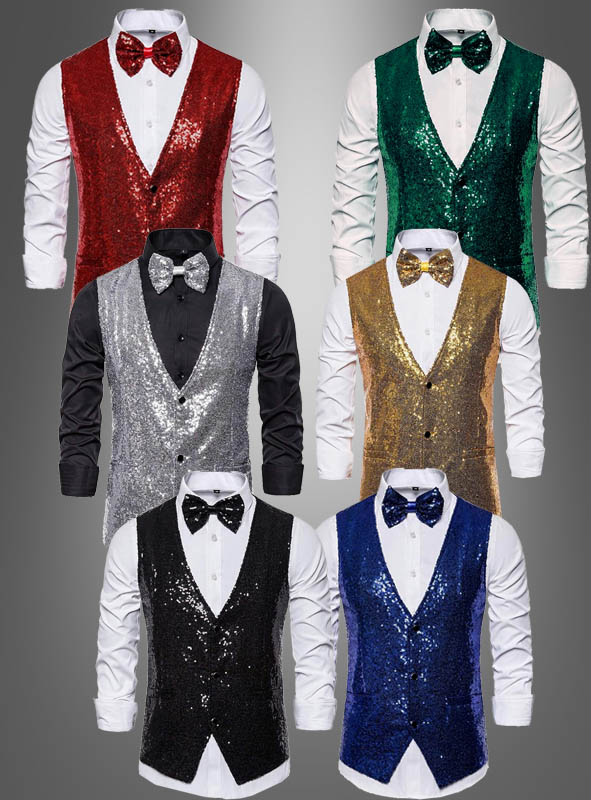 Artikelbild 1 des Artikels “Pailletten Weste mit Fliege für Herren “