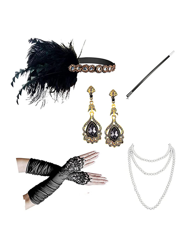 Product image 1 of the product “20s Flapper Accessory Set gold-black ”