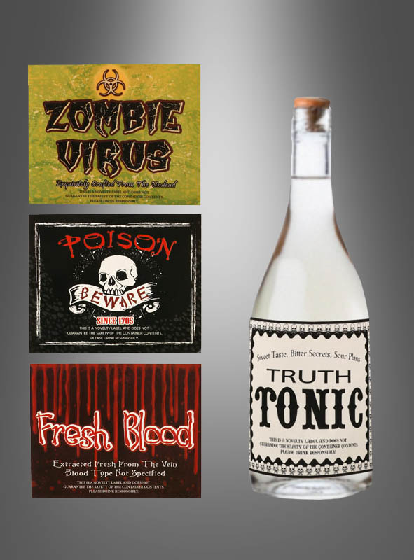 Artikelbild 1 des Artikels “Etiketten Halloween Flaschen Deko 4 Stück “