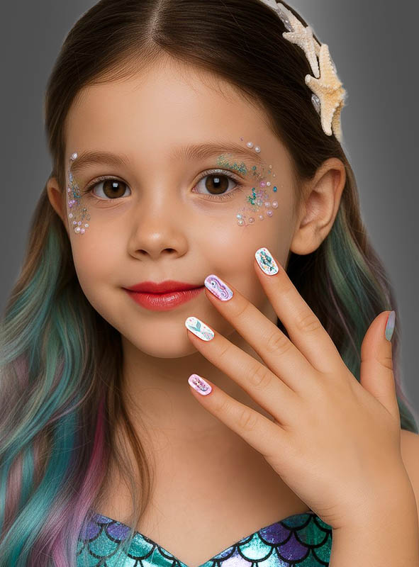 Artikelbild 1 des Artikels “Meerjungfrau Kinder Nägel selbstklebend, 12 Stück “