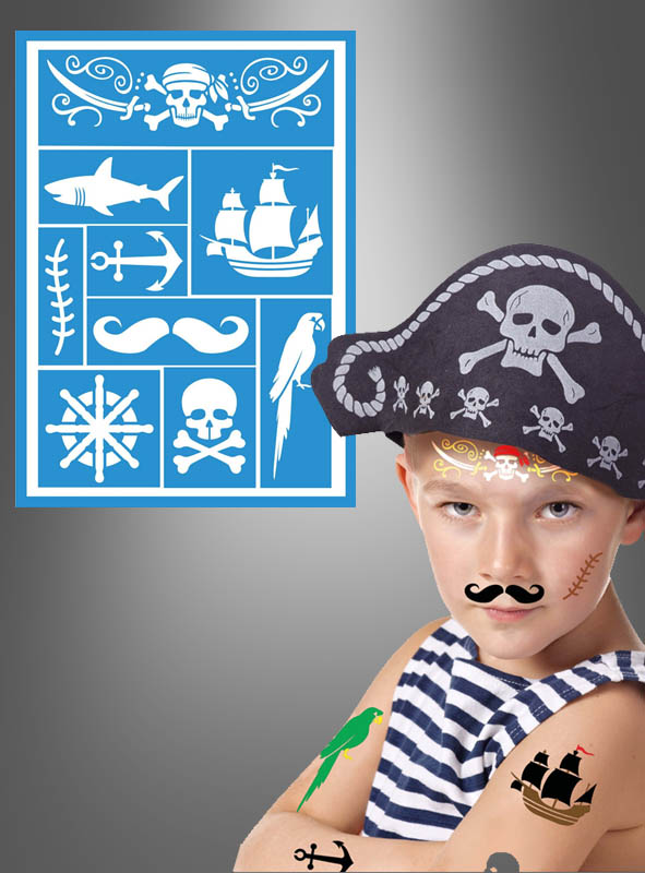 Product image 1 of the product “Pirate Makeup Stencil 14x20 cm ”