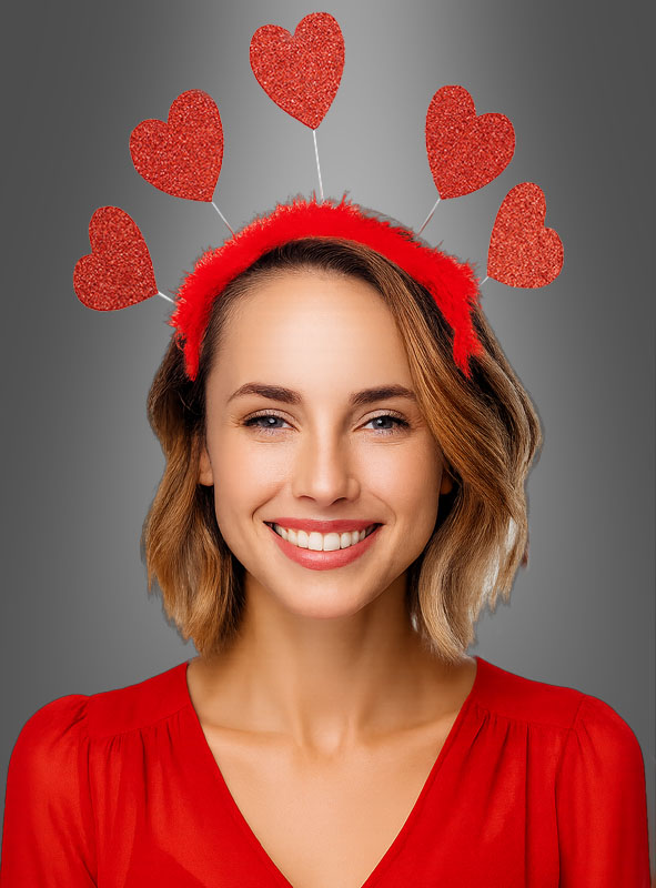 Artikelbild 1 des Artikels “Roter Haarreif mit Herzen “